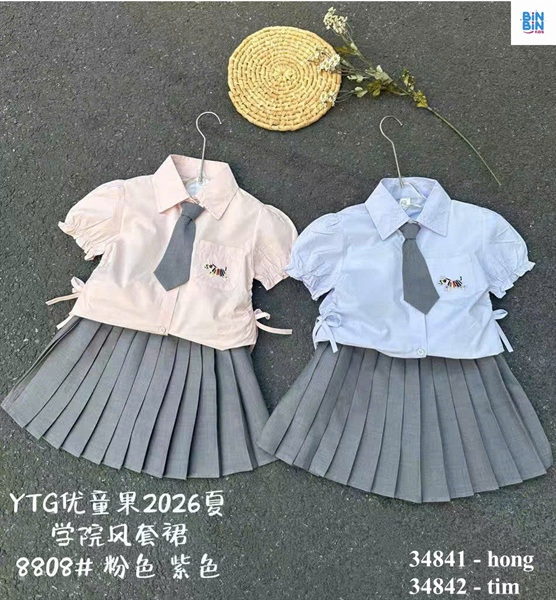 34841- Set váy polo Hồng ngựa