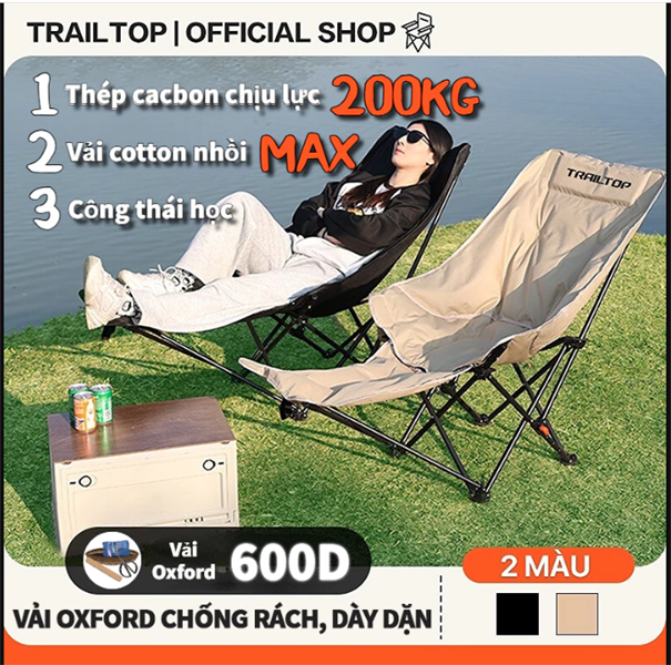 Ghế cắm trại dã ngoại xếp gọn ngã lưng 3 cấp độ TRAILTOP