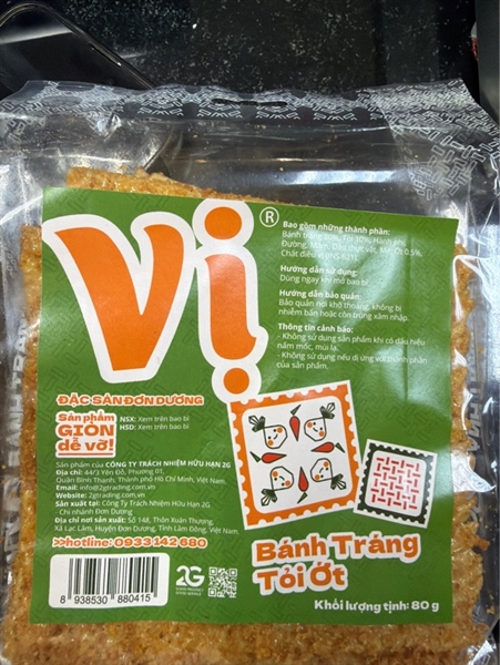 Bánh Tráng Vị Tỏi Ớt
