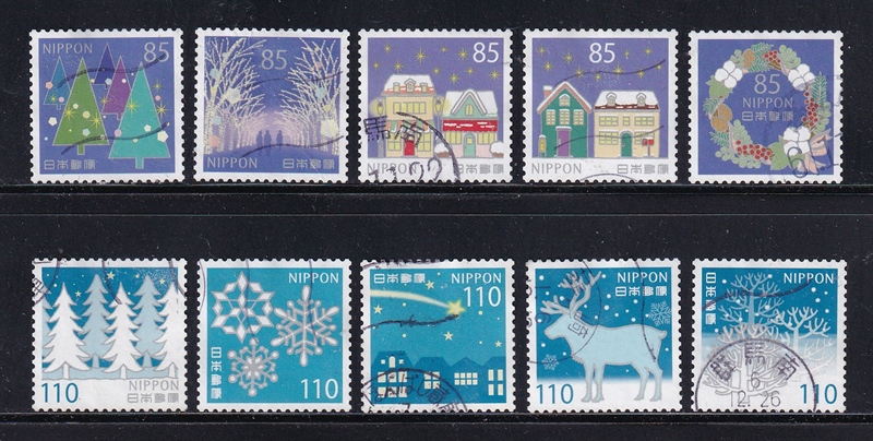 Bộ 10 Tem Nhật Bản - Chào Đông | Japan - Winter Greetings 85 & 110yen 2024 G363-364 (10) | Used/CTO