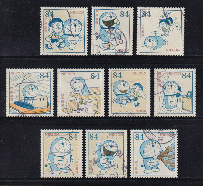 Bộ 10 Tem Nhật Bản - Doraemon | Japan - Doraemon 84yen 2020 G254 (10) | Used/CTO