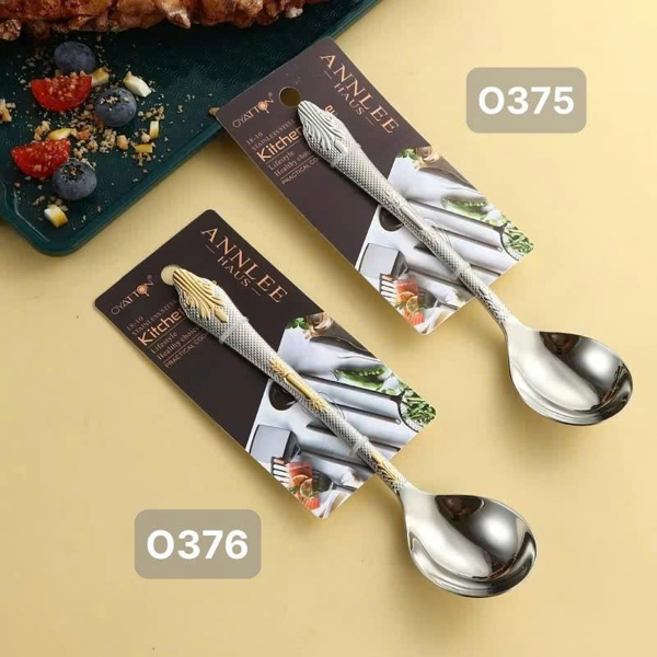 O376 Thìa Chạm Vân Royal Crest Inox 18/10 Oyatton OYT-AL376S [T144] - Vân Mạ Vàng