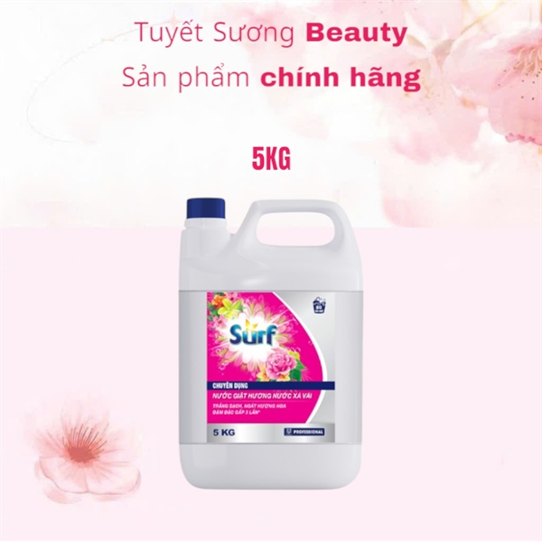 Nước Giặt Surf Giặt Chuyên Dụng Hương Nước Xả Vải Hương Cỏ Hoa Diệu Kì Can 5kg