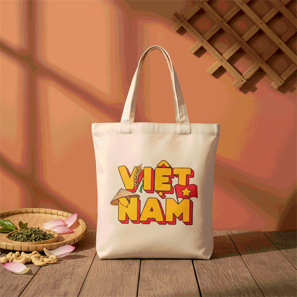Túi vải Việt Nam chữ vàng