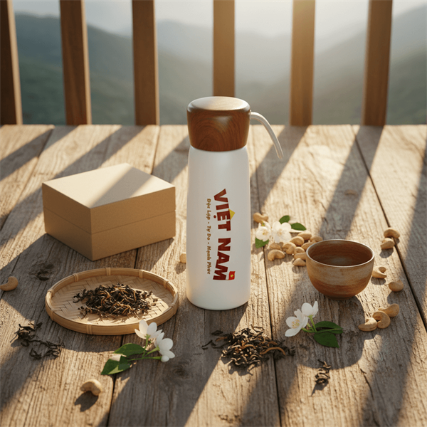 Bình giữ nhiệt Độc lập nắp gỗ 500ml