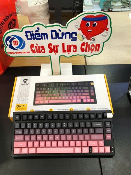 Bàn phím cơ không dây Bluetooth LAPTOP GK75 Red Book
