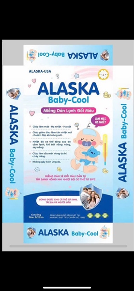 Miếng dán lạnh đổi màu ALASKA Baby-Cool (Hộp 3 gói x 2 miếng) - ALASKA