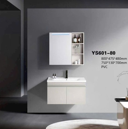 Bộ Tủ Chậu Lavabo Phòng Tắm 601 PVC Nguyên Sinh Cao Cấp, Thiết Kế Hiện Đại