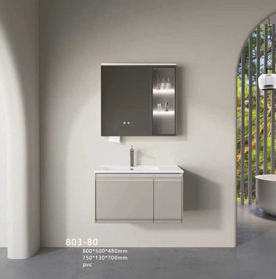 Bộ Tủ Chậu Lavabo Nhà Tắm 803 PVC Cao Cấp – Chống Nước, Bền Đẹp, Thiết Kế Hiện Đại