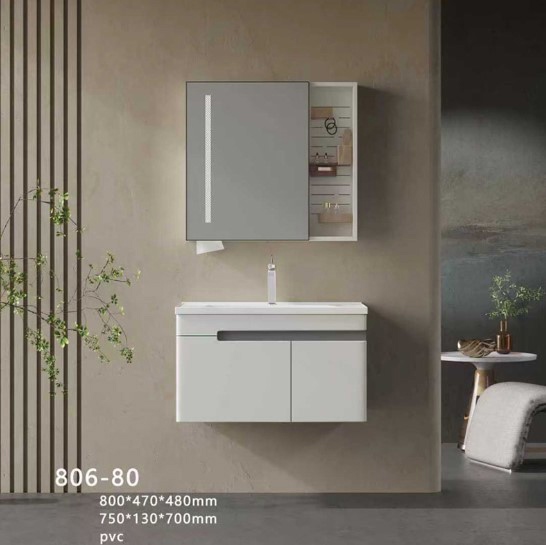 Bộ Tủ Chậu Lavabo 806 PVC Cao Cấp – Giải Pháp Phòng Tắm Gọn Đẹp, Không Lo Ẩm Mốc