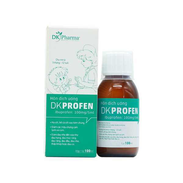 Thuốc Hỗn Dịch DKPROFEN (Ibuprofen 2%) | Hạ Sốt & Giảm Viêm, Giảm Đau Cho Trẻ Em | (Dược Khoa)