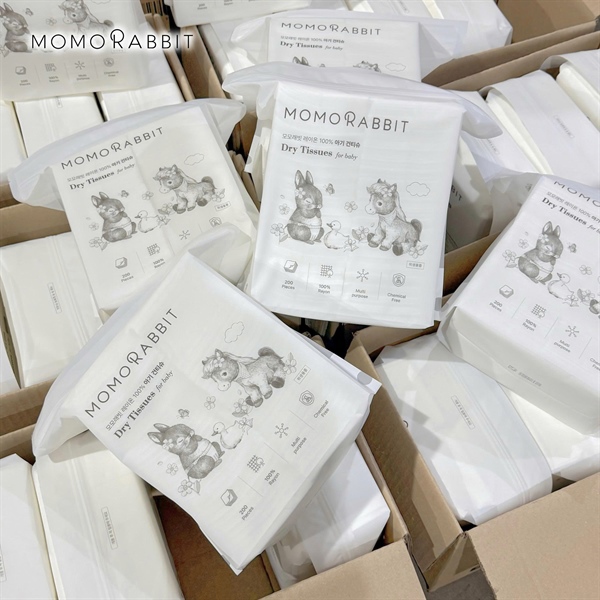 Khăn khô đa năng Momo Rabbit (200 tờ/gói)