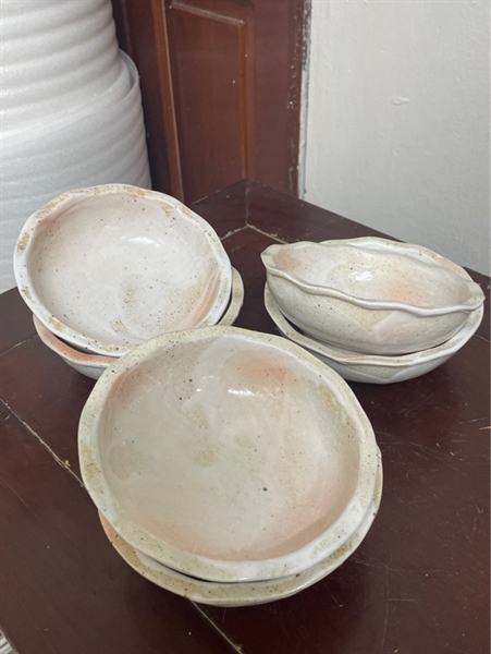 Bát nhỡ mộc men tiêu loang hồng size 15.5x5cm