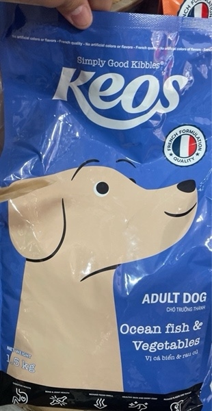 Hạt vị cá biển & rau củ Keos dành cho chó trưởng thành 1.5kg