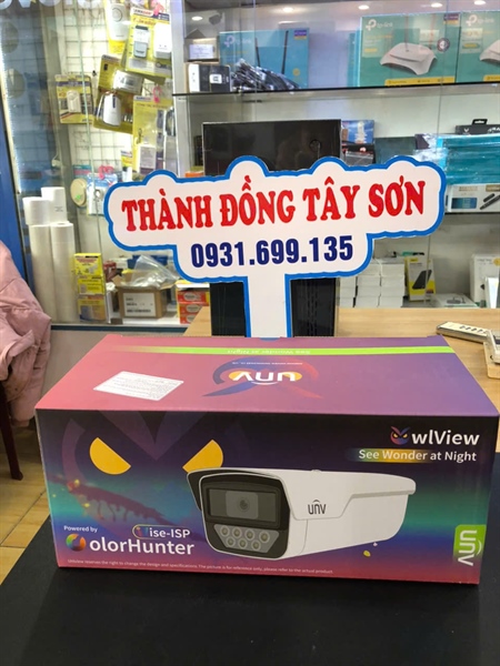Camera IP thân UNV IPC245LP-ADF40KC-WP 5M (HN50m, có màu, có míc, có loa, hỗ trợ thẻ 512g)