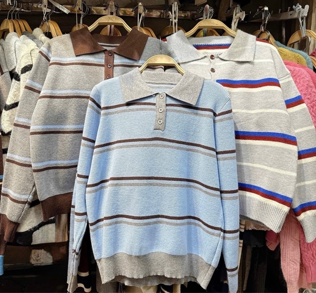 Áo len polo kẻ 1200