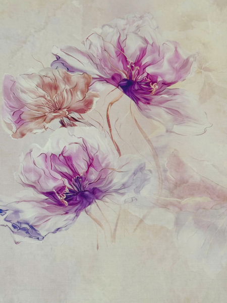 Ga lẻ (không vỏ gối) Tencel 60s họa tiết lan tím