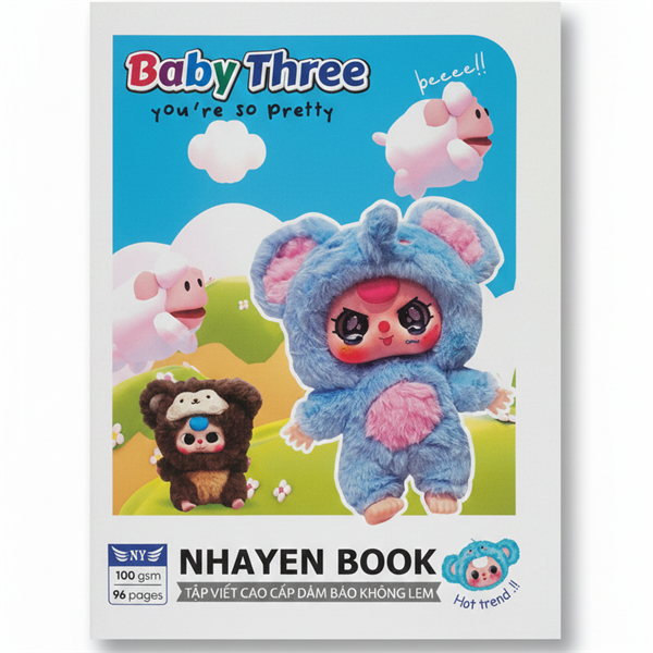 Tập Học Sinh Baby Three Nhã Yến – 96 Trang, Giấy 100gsm