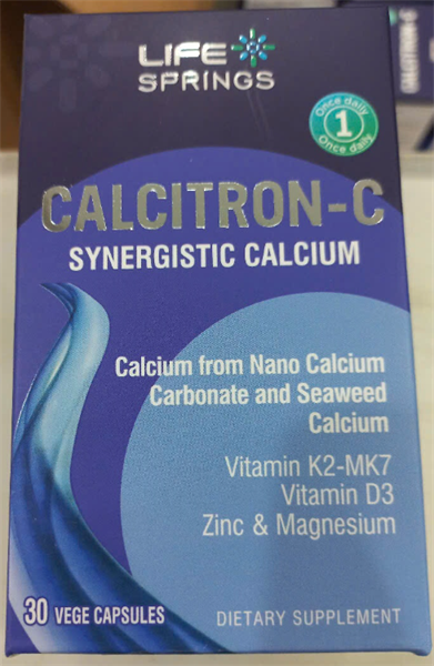 Viên nang LifeSprings CALCITRON-C Bổ sung CANXI và VTM D3 (Hộp 1 Lọ 30 viên) - NEWZEALAND/A.K.C