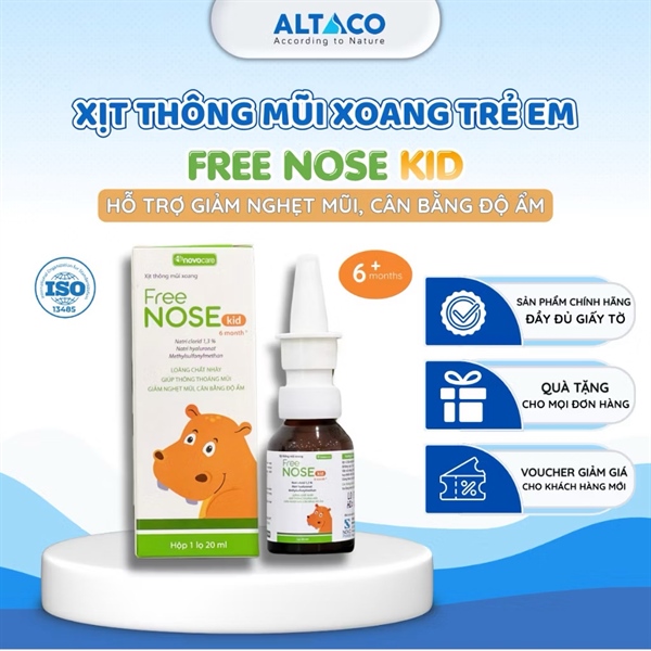 Xịt thông mũi xoang Free NOSE Kid (Chai 20ml)