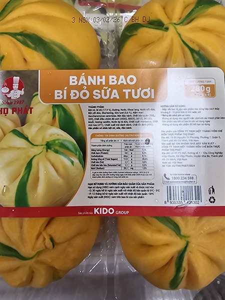 Bánh bao nhân sữa bí đỏ 70g