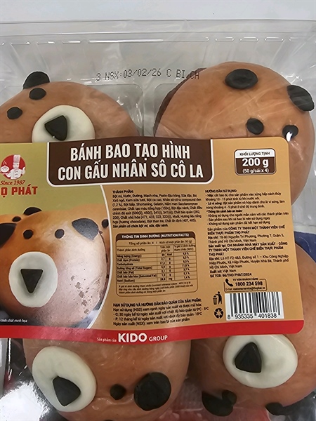 Banh Bao TP TH Con Gau Socola 200g