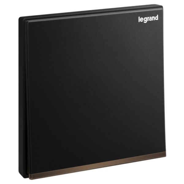 1 gang12V PUSH BUTTON with silver bar - Màu đen