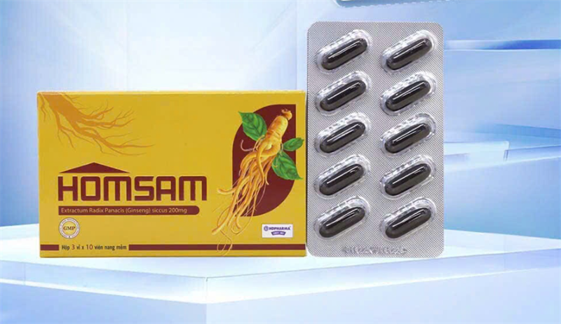 HOMSAM (Cao khô rễ nhân sâm Extractum Radix Panacis Ginseng Siccus) (Hộp 3 vỉ x 10 viên) - HDPharma/Âu Việt