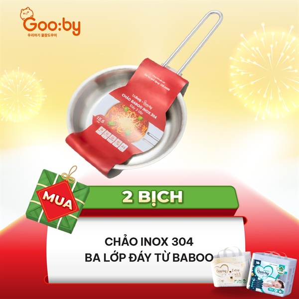 Chảo inox ba lớp đáy từ Baboo
