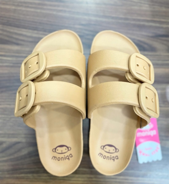 Dép nữ 2 quai Moniga MNG 9 cao 3cm Nâu