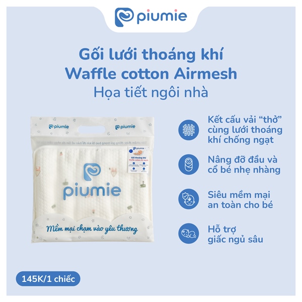 Gối thoáng khí Waffe cotton Piumie