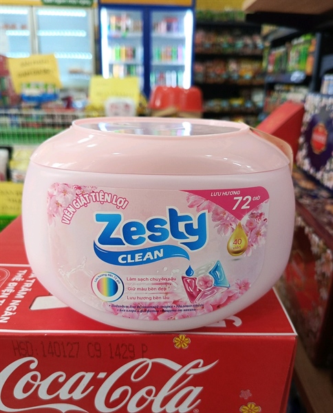 Viên giặt Zesty Clean hồng hộp 440g