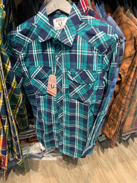 SMTD- DSKN 21-2 Caro sọc Xanh nhạt mix Xanh dương