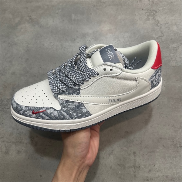 Nikr AirJordan 1 Low Travis Scott x Dior | Đỏ Xám
