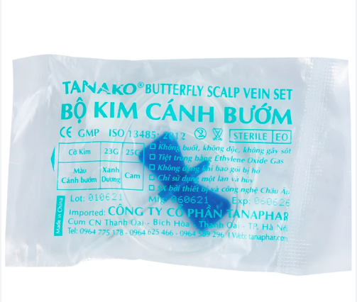 Bộ kim cánh bướm Vihankok 25G x 3/4" (Hộp 50 cái) - Tanaphar