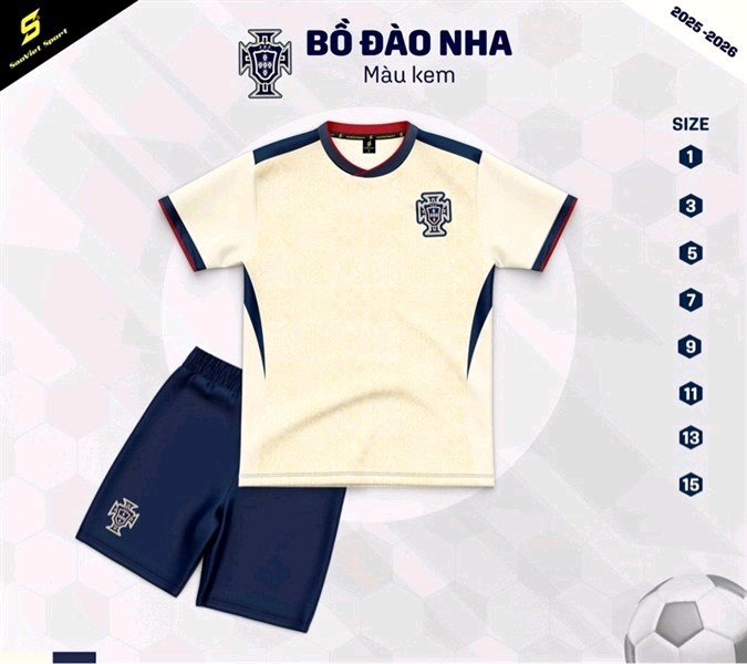 Bộ bóng đá trẻ em Bồ Đào Nha - Kem