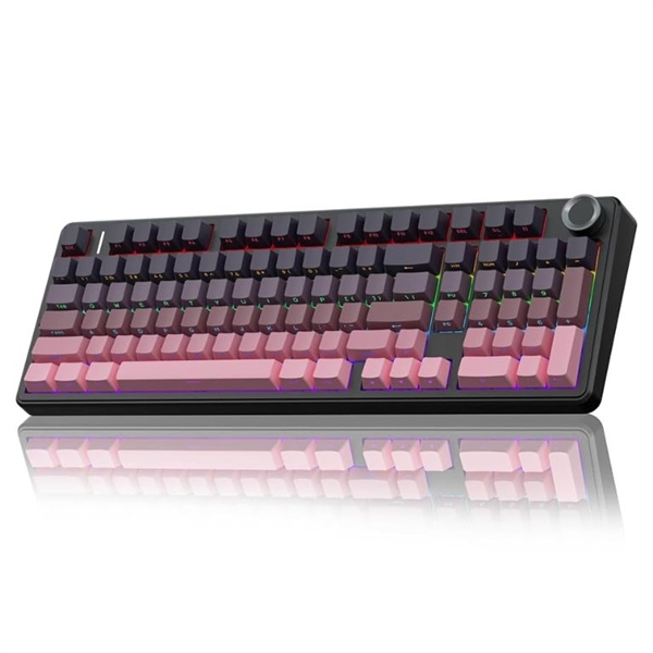 Bàn phím cơ Gaming 3 Mode có núm xoay Aula F99 Pro Đen hồng gradient, Raeper switch (3171)