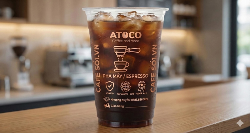 Cà phê đen đá ATOCO chín cây ngon ngất ngây