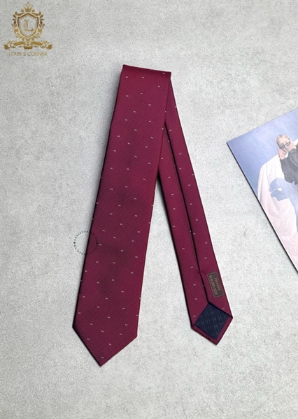 Cravate Hermes soie H aleatoire rouge / blanc