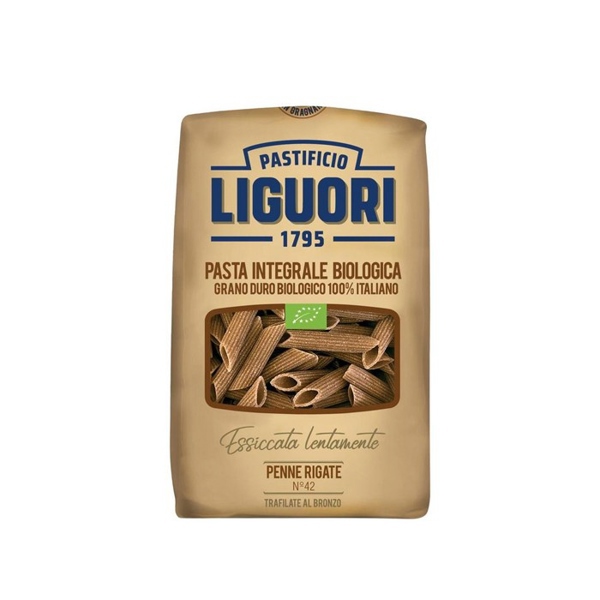 Nui ống nguyên cám hữu cơ Penne Rigate số 42 Liguori 500g