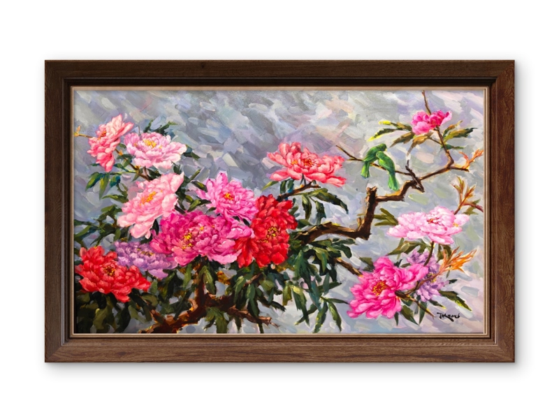 Cội hoa mẫu đơn - Trần Ngươn Tích - 80x120 cm