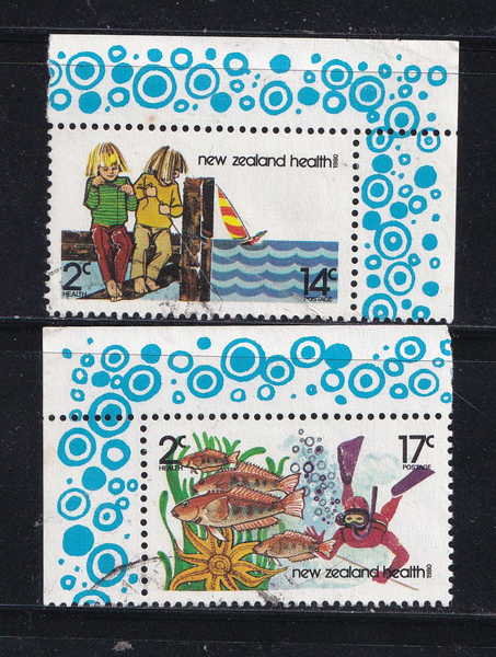 Bộ 2 Tem Bưu Chính New Zealand - Câu Cá & Lặn Biển | New Zealand - Fishing & Diving 1980 (2) | Used/CTO