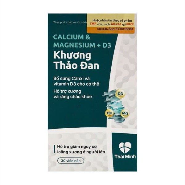 Calcium&magesium + D3 Khương thảo đan Thái Minh (Lọ 30 viên)