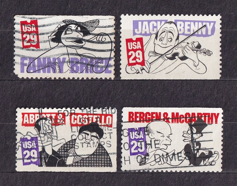 Bộ 4 Tem Bưu Chính Mỹ - Danh Hài | USA - Famous Comedians 1991 (4) | Used/CTO