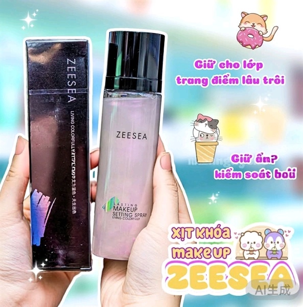 (VAT) Xịt khóa nền ZEESEA hiệu ứng căng bóng 100ml- Pink