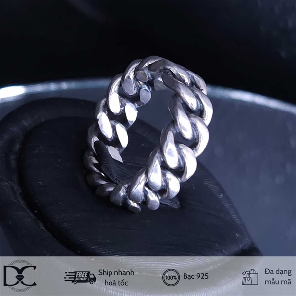 Nhẫn Dazzy Charm kiểu nhẫn đôi cuban ring