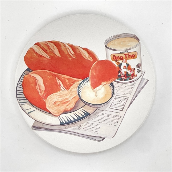 Ceramic Coaster SG Collection: Bánh Mì with Cream