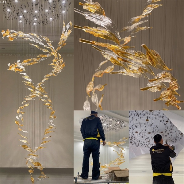 Thả thủy tinh hình lá