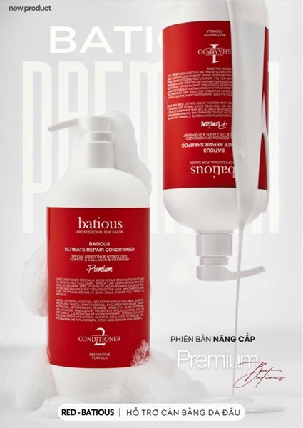 Cặp Gội Xả Batious Đỏ 960ml