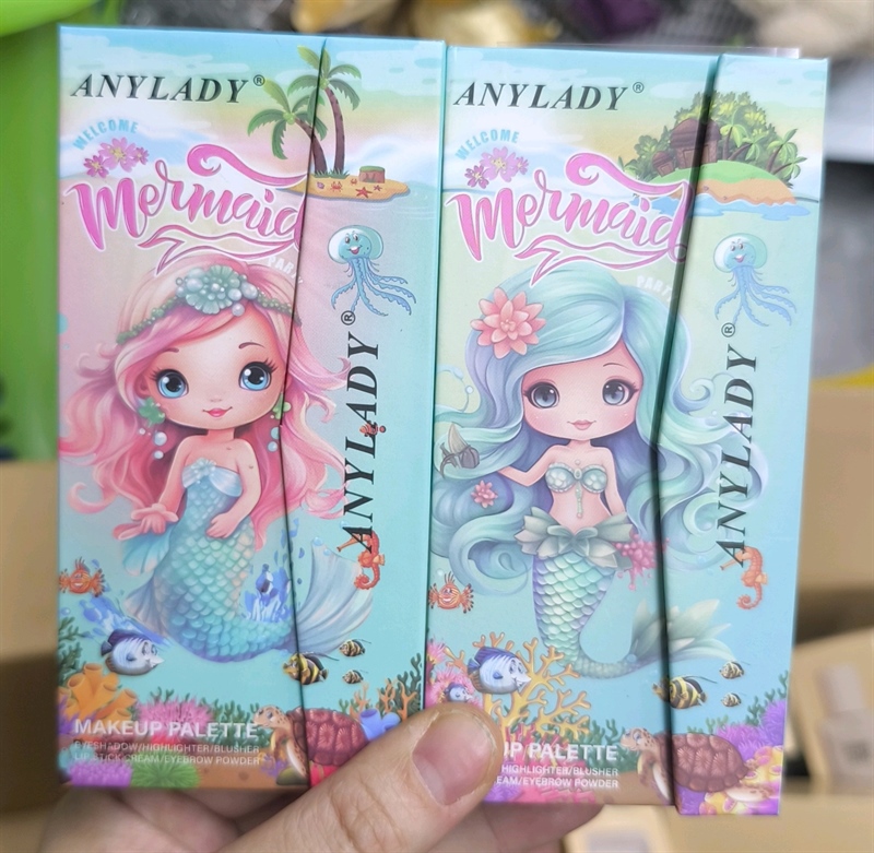 Hộp trang điểm mắt môi tiên cá mở nắp nam châm (hh)